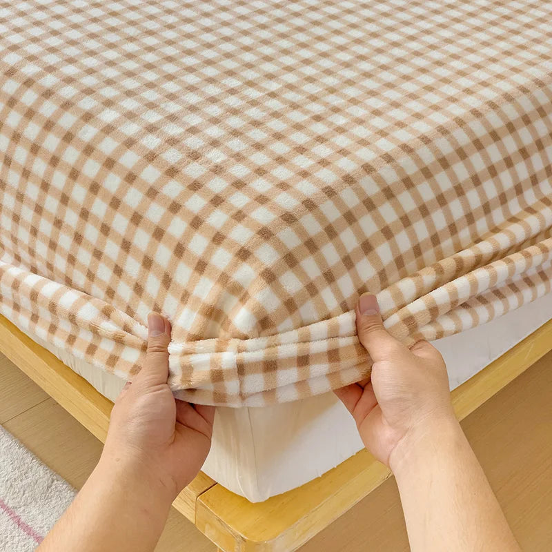 Premium Super Soft Flannel Fitted Sheet 1Pc-Deep Pocket 25cm