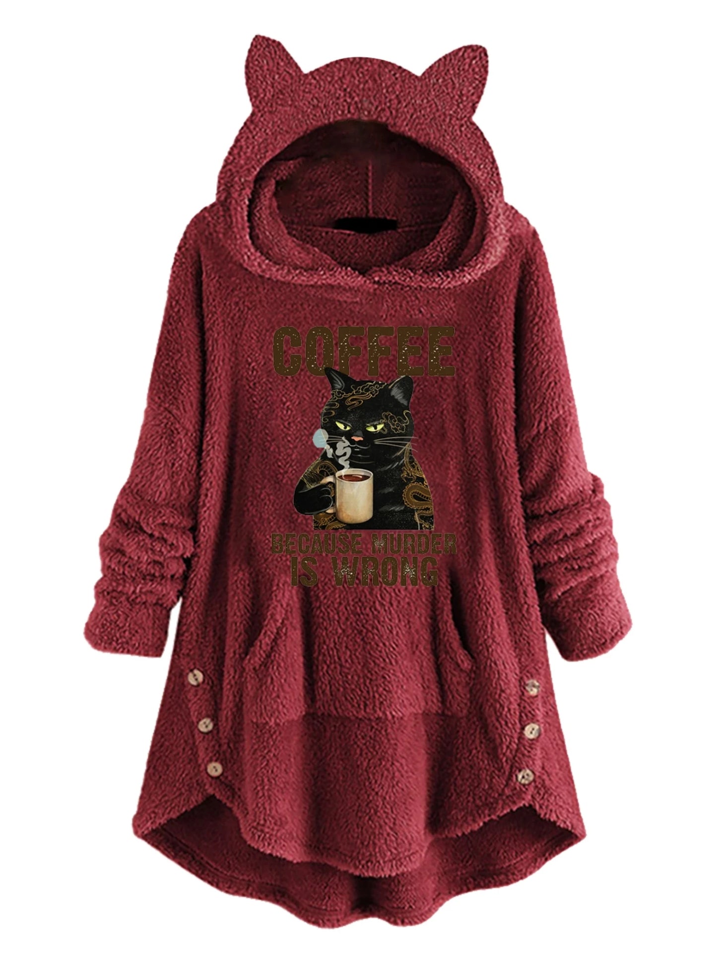 Cat Ears Long-Sleeved Hooded Sweatshirt