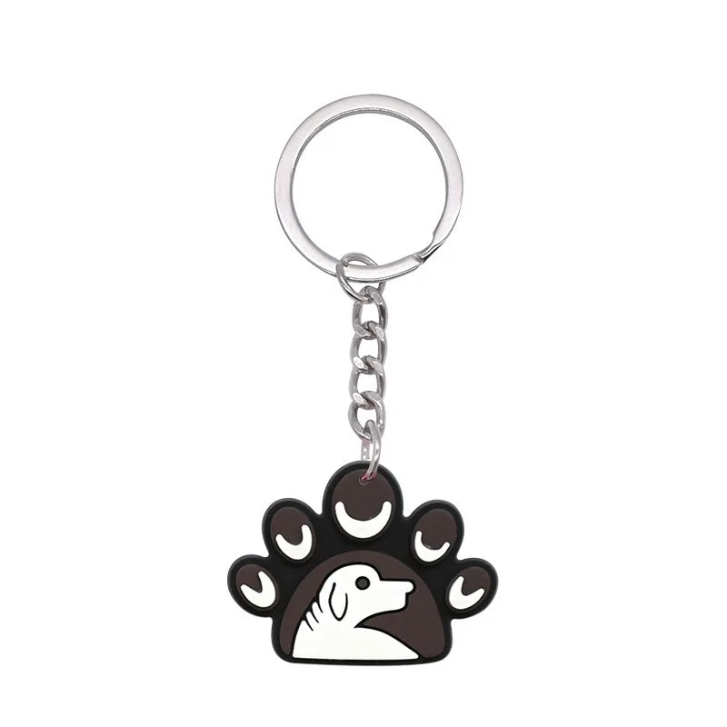 1-21Pcs Lovely Dog Paw PVC Keychain Backpack Charm Pendant