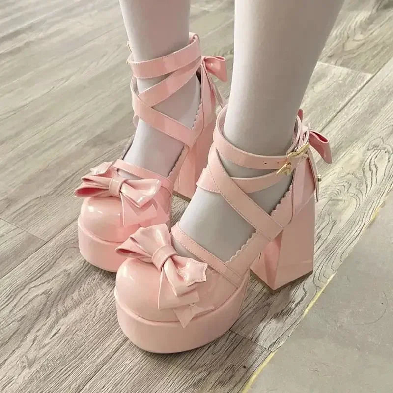 Women High Heels Shoes Chunky Sandals Mary Janes