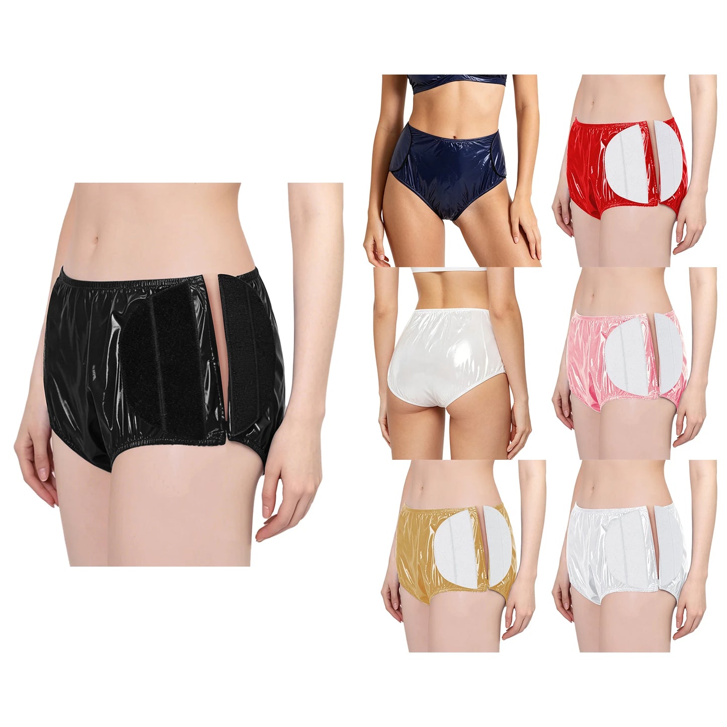 Unisex Vinyl Waterproof Swimmers Reusable Swim Diaper Cover with Hook Loop Fastener