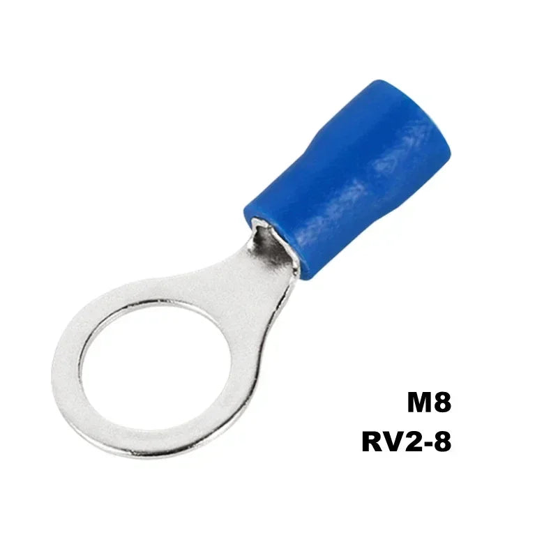 10/50/100Pcs Insulated Ring Terminal Crimp Connector Ring Cable Wire Connectors Cord Pin End Butt Terminals RV1.25 RV2 RV5.5