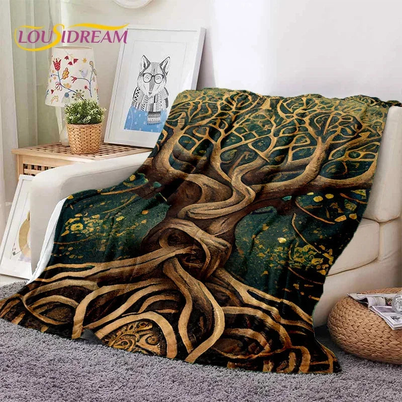 Tree of Life Nature Soft Flannel Blanket for Bed Bedroom Sofa Picnic,Throw Blanket for Outdoor