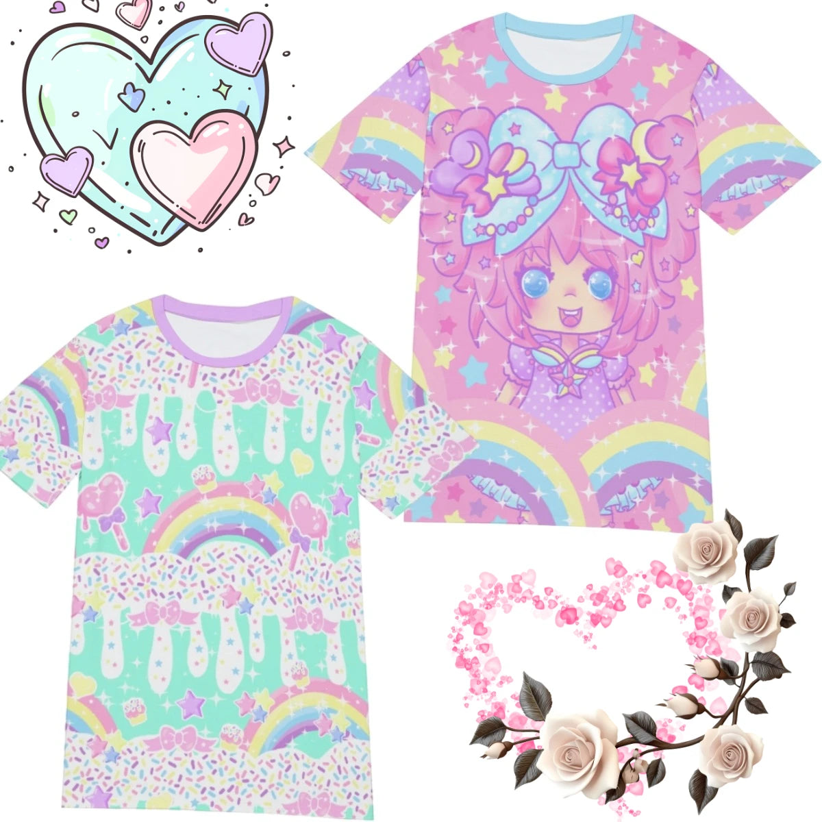 Harajuku Style T-shirt Kids Loose Oversized Breathable Short Sleeved Up to 6XL