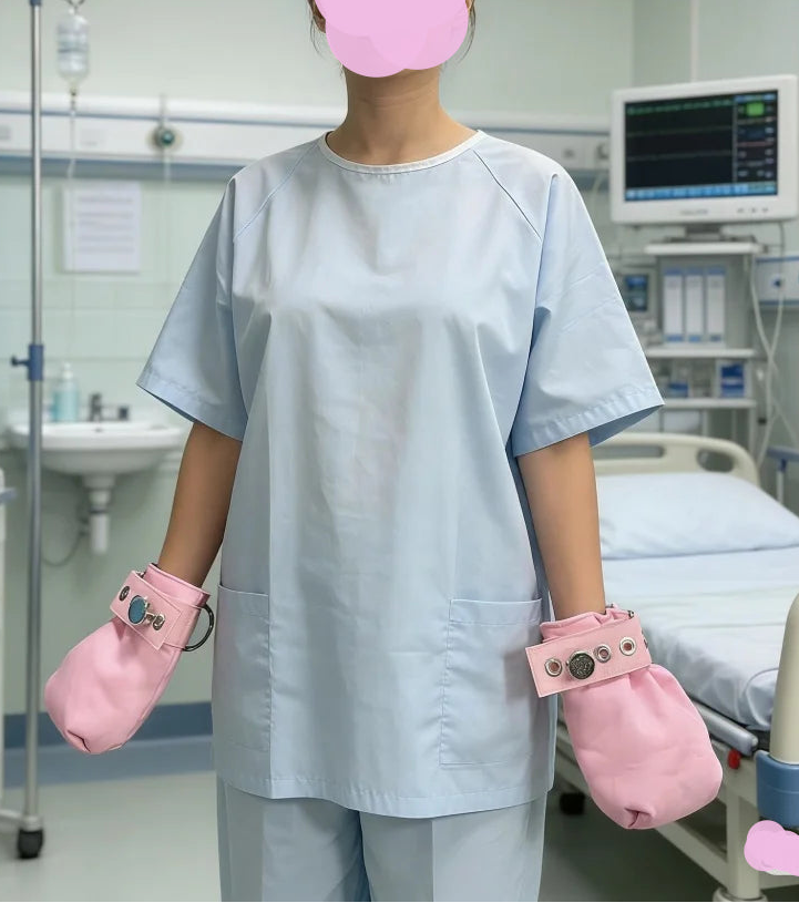 Medical Locking Patient Hand Restraints Washable Anti-Scratch Mittens