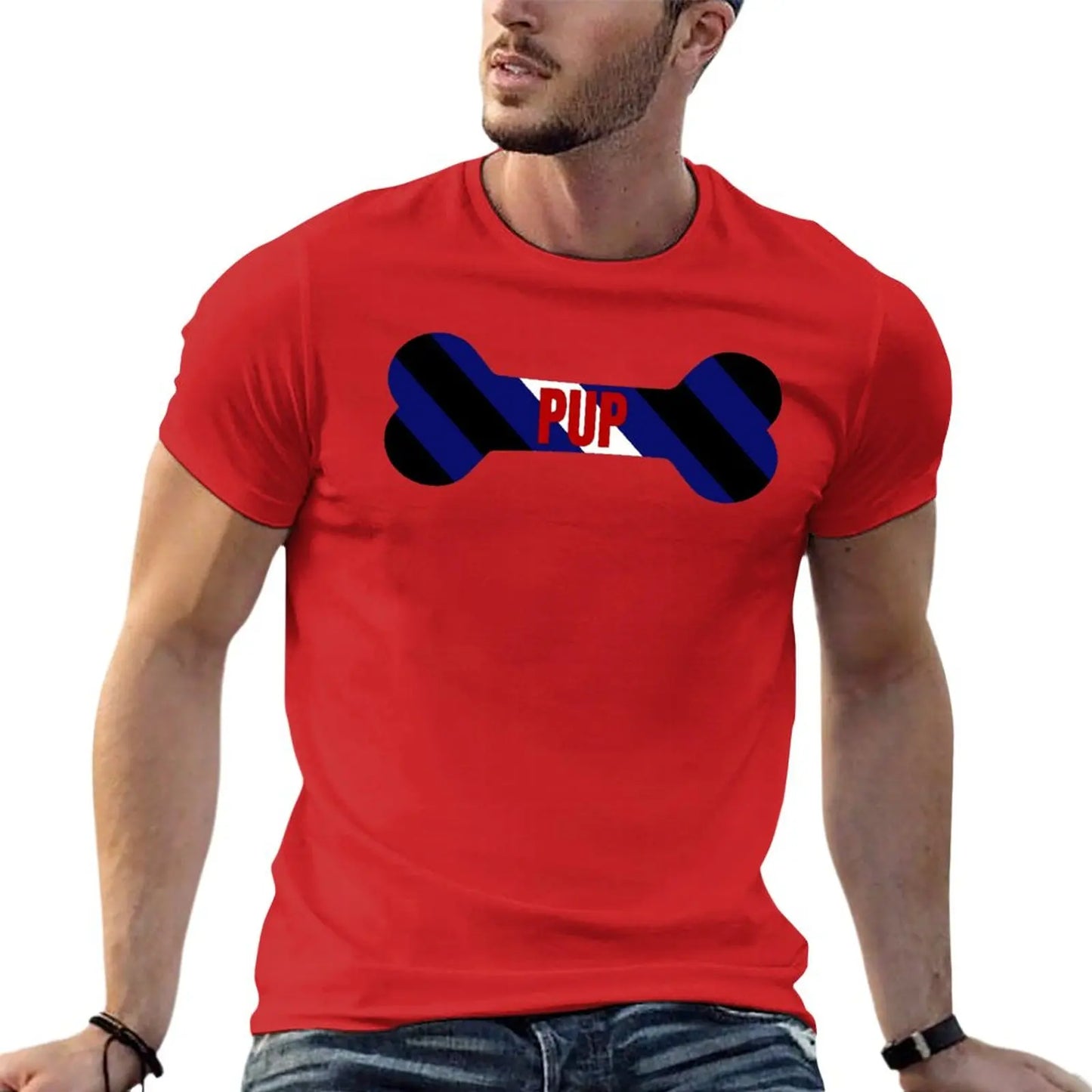 Red Pup Pride Bone T-Shirt quick drying shirt
