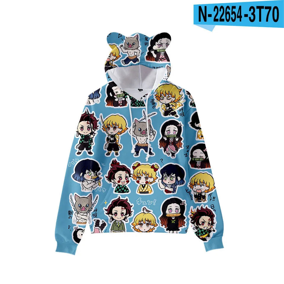 Demon Slayer Hoodie Unisex Anime Cat Ear