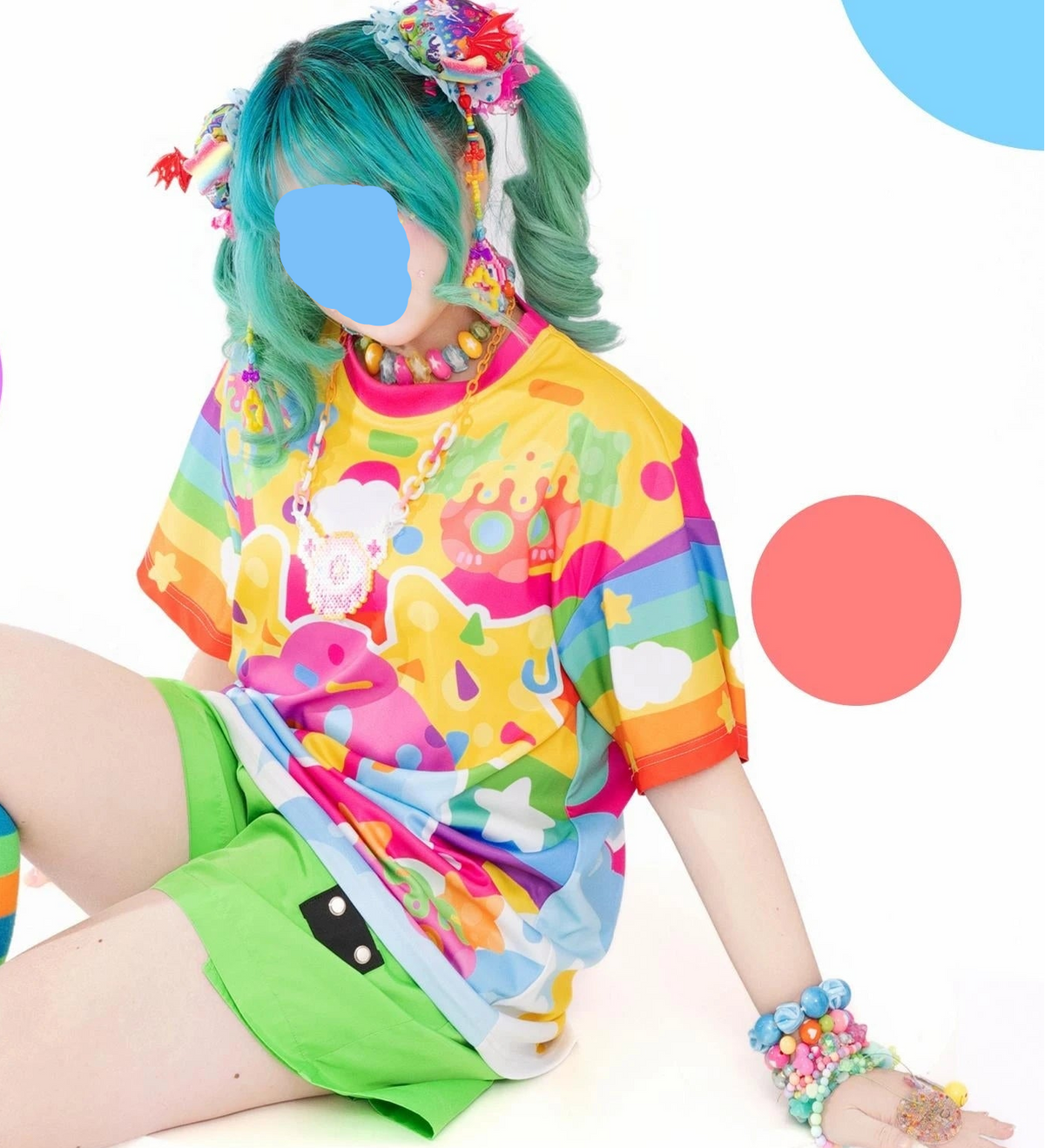 Newest Summer Neon Candy Style T-Shirt Trendy Short-Sleeve for Adults