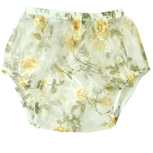 Floral-patterned diaper cover on a white background