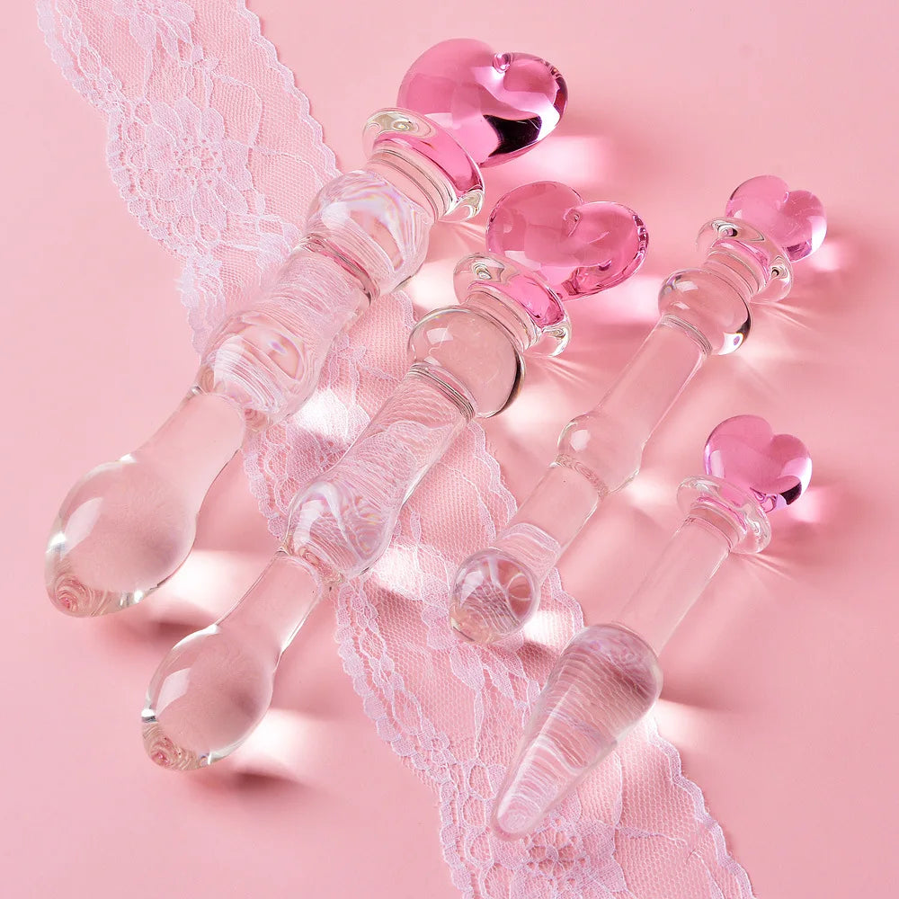 Crystal Glass Dildo Products Stimulation Beads Massage for Couples