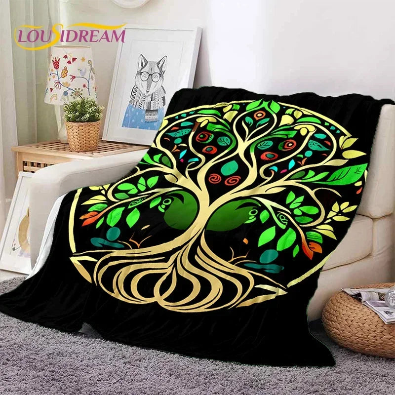 Tree of Life Nature Soft Flannel Blanket for Bed Bedroom Sofa Picnic,Throw Blanket for Outdoor