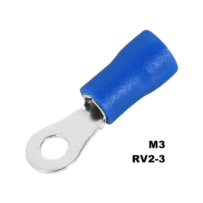 10/50/100Pcs Insulated Ring Terminal Crimp Connector Ring Cable Wire Connectors Cord Pin End Butt Terminals RV1.25 RV2 RV5.5