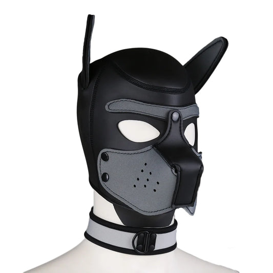 Puppy Cosplay Costumes Increased Large Size Padded Rubber Full Head Hood Mask