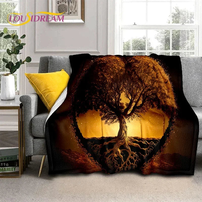 Tree of Life Nature Soft Flannel Blanket for Bed Bedroom Sofa Picnic,Throw Blanket for Outdoor