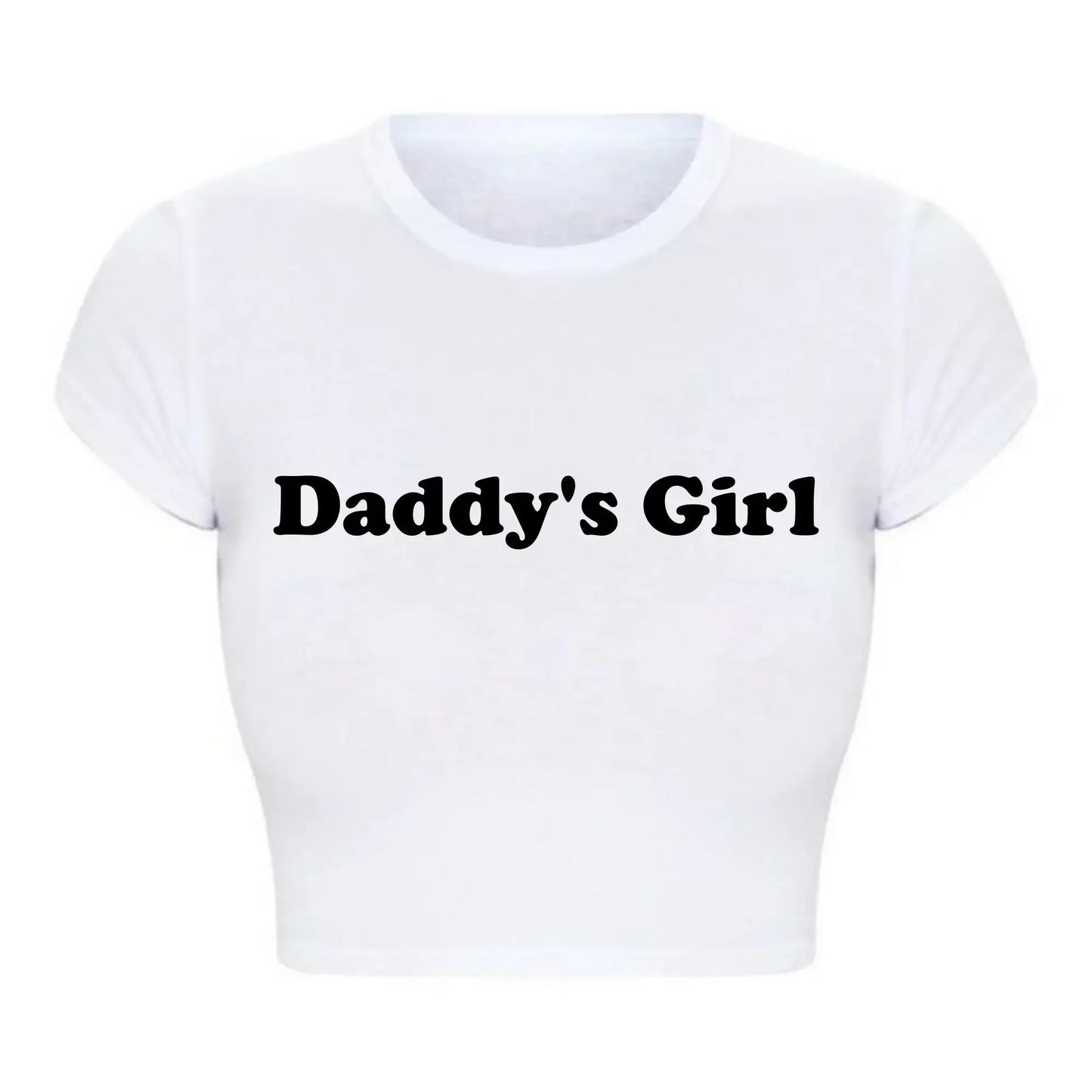 Daddy's Girl Printed Cropped Top Kawaii Grunge Baby Tee