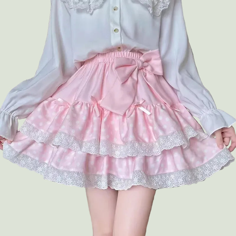 Vintage Mini Skirt Kawaii Polka Dot Skirt