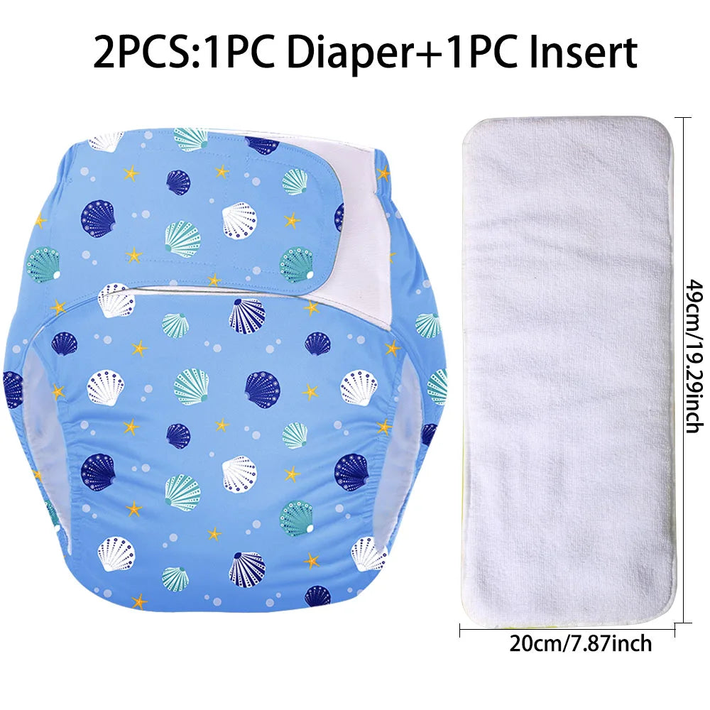 2PCS Adult Cloth Diaper Pants Reusable
