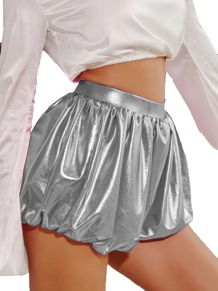 Shiny Metallic Shorts ABDL Play/ Club Party Dancing Fashion Short
