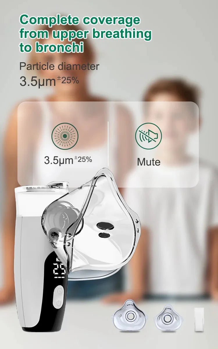 Medical Silent Ultrasonic Nebulizer Automizer Handheld Respirator Portable Asthma Humidifier for Kids Children Adult Health Care