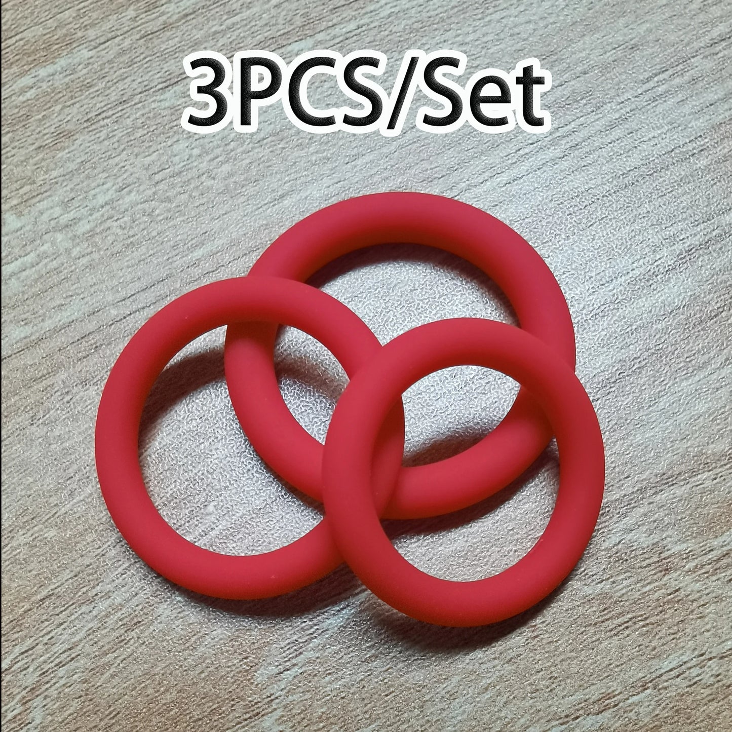 Cock Rings 3PCS Flash In The Night Lock, Durable Silicone Ring for Men
