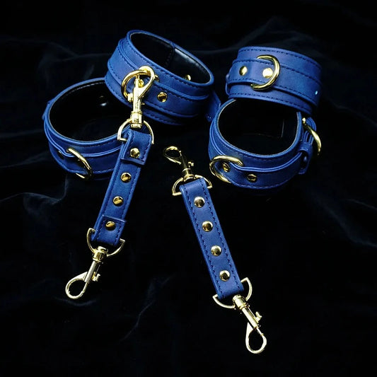 Premium Grain Blue Bondage Kit Restraints Set Erotic BDSM Adult