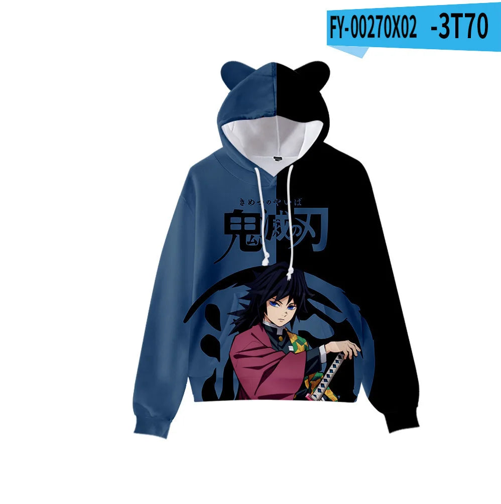 Demon Slayer Hoodie Unisex Anime Cat Ear