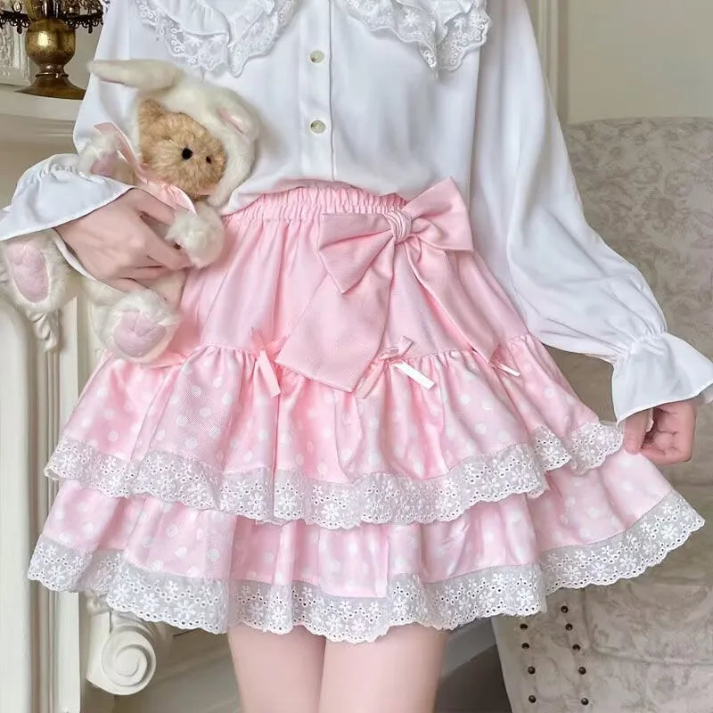 Vintage Mini Skirt Kawaii Polka Dot Skirt
