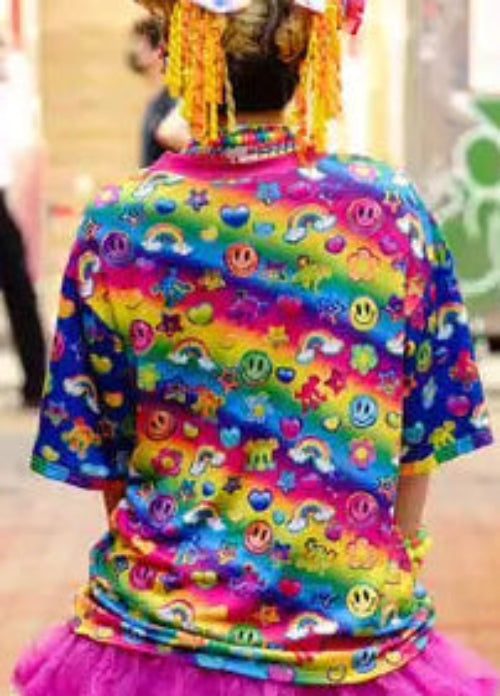 Rainbow Colorful Candy Series Limited Edition T-shirt All-over Print Oversized Top Adults Unisex