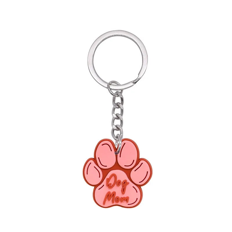 1-21Pcs Lovely Dog Paw PVC Keychain Backpack Charm Pendant