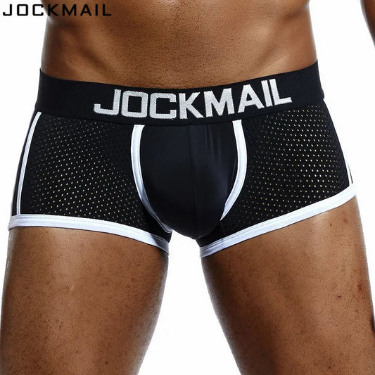 JOCKMAIL 4Pcs Man Breathable Ice Silk Mesh Quick Drying Underwear