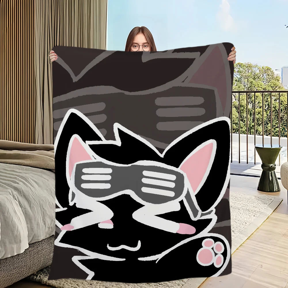 Cute Boykisser Silly Cat Soft Comfortable Plush Blanket