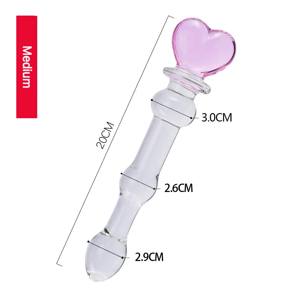 Crystal Glass Dildo Products Stimulation Beads Massage for Couples