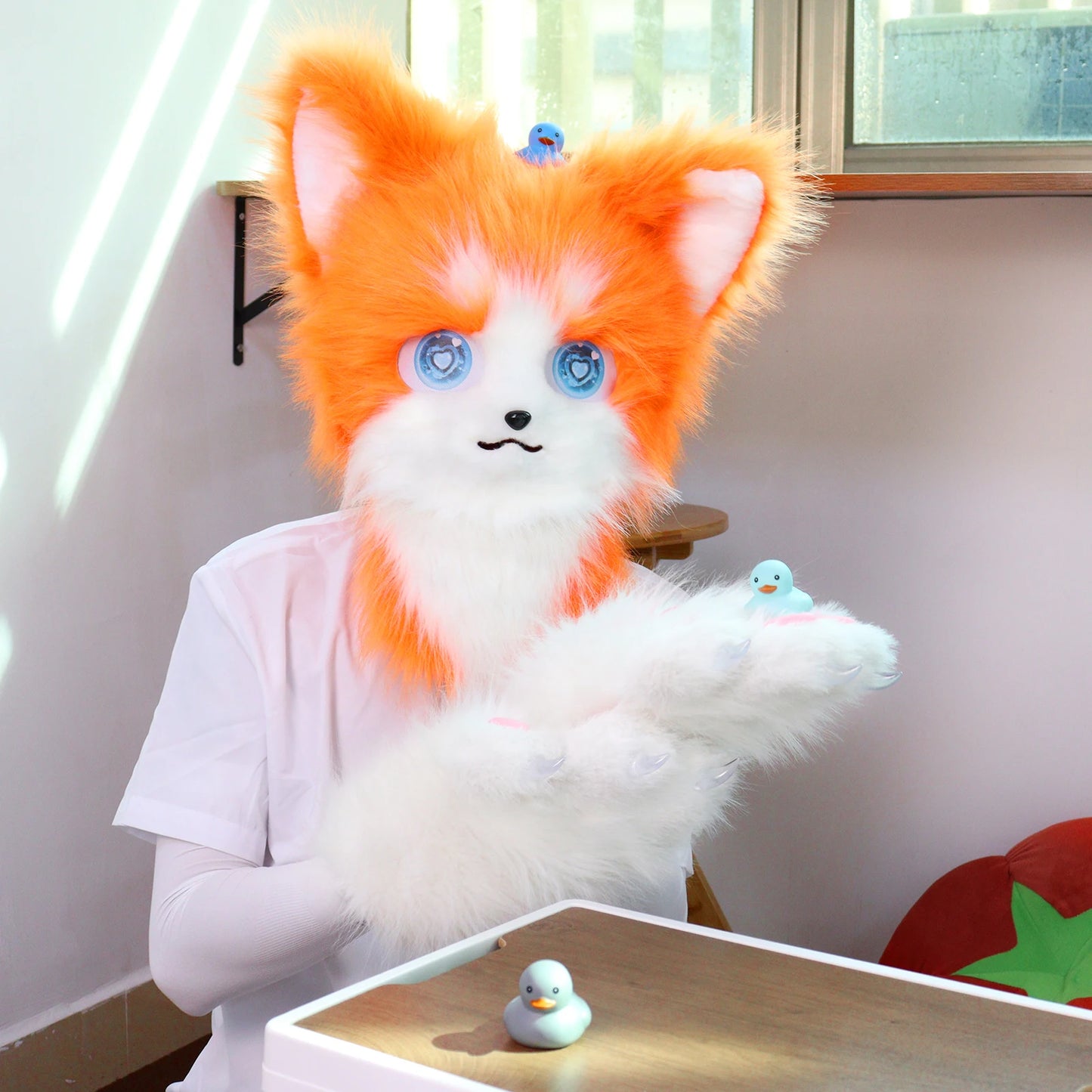 Furry Head Mask Cat /Fox Costume