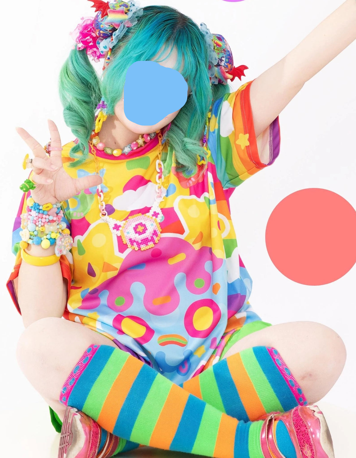 Newest Summer Neon Candy Style T-Shirt Trendy Short-Sleeve for Adults