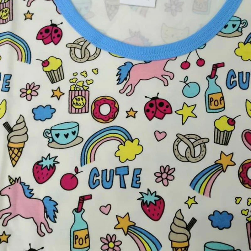 ABDL Rainbow Printing bodysuit Pure Cotton Long Sleeve Romper With Snaps