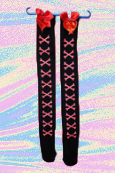 Long Knee-High Black Socks! 🖤🎀