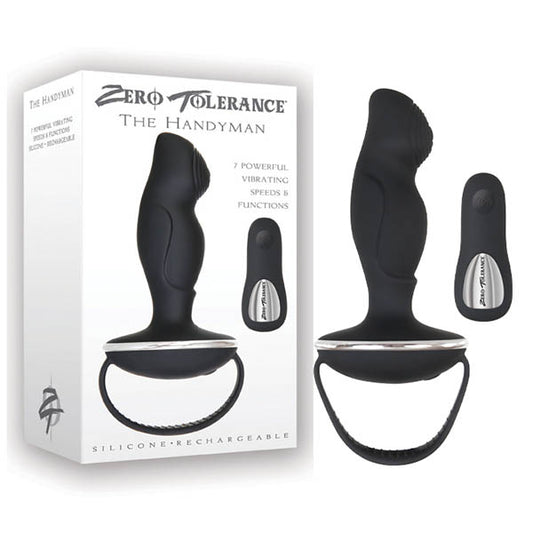 APRIL SPECIAL-Zero Tolerance The Handyman - Black USB Rechargeable Vibrating Anal Plug with Remote