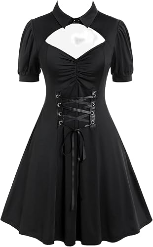 Plus Size Cutout Lace-Up Collar Shirt Dress up to 5XL